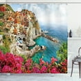 thumbnail image 1 of Ambesonne Italy Shower Curtain, Cinque Terre Beach Coast, 69"Wx84"L, Multicolor, 1 of 3