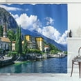 thumbnail image 1 of Ambesonne Italy Shower Curtain, Landscape of Lake Como, 69"Wx70"L, Blue and Green, 1 of 3