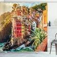thumbnail image 1 of Ambesonne Italy Shower Curtain, Riomaggiore at Sunset, 69"Wx84"L, Multicolor, 1 of 3