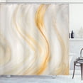 thumbnail image 1 of Ambesonne Ivory Cream Shower Curtain, Wavy Marble Effect, 69"Wx84"L, Orange Grey, 1 of 5
