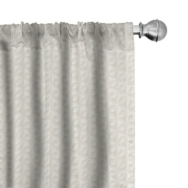 Ambesonne Ivory Curtains, Diamond Shaped Digital, Pair of 28"x84", Cream