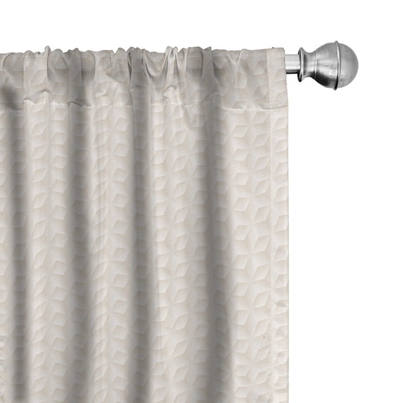 Ambesonne Ivory Curtains, Diamond Shaped Digital, Pair of 28"x84", Cream