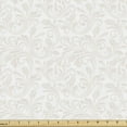 thumbnail image 1 of Ambesonne Ivory Fabric by the Yard Upholstery, Medieval Victorian Petals, 10 Yards, Beige White, 1 of 4