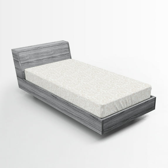 Ambesonne Ivory Fitted Sheet, Medieval Victorian Petals, Twin Size, Beige White