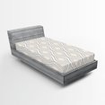 thumbnail image 1 of Ambesonne Ivory Fitted Sheet, Nostalgic Abstract Wavy, Twin Size, Beige Tan, 1 of 3