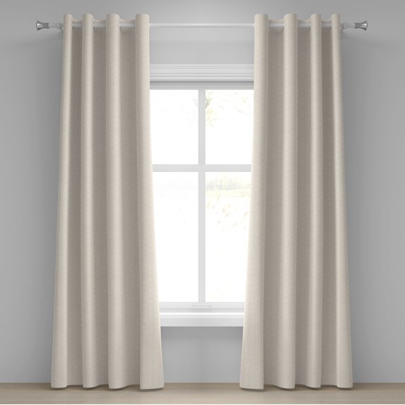 Ambesonne Ivory Grommet Curtain, Abstract Circular Pattern, 50" x 96", Cream