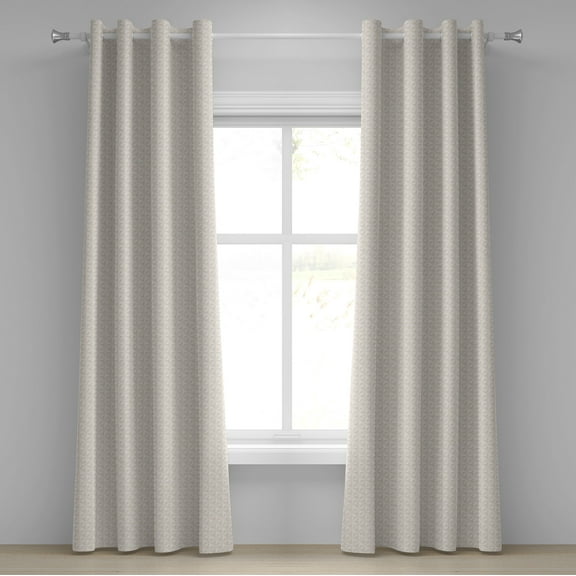 Ambesonne Ivory Grommet Curtain, Diamond Shaped Digital, 50" x 96", Cream