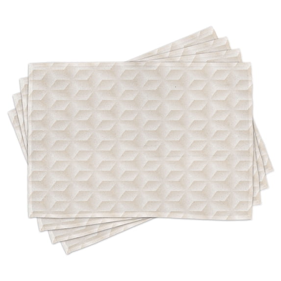 Ambesonne Ivory Place Mats Set of 4, Diamond Shaped Digital, Standard Size, Cream