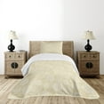 thumbnail image 1 of Ambesonne Ivory Quilted Bedspread Set 2 Pcs, Science Molecule Motif, Twin Size, Cream White, 1 of 6
