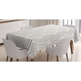 thumbnail image 1 of Ambesonne Ivory Tablecloth Rectangular Table Cover, Nostalgic Abstract Wavy, 52"x70", Beige Tan, 1 of 4