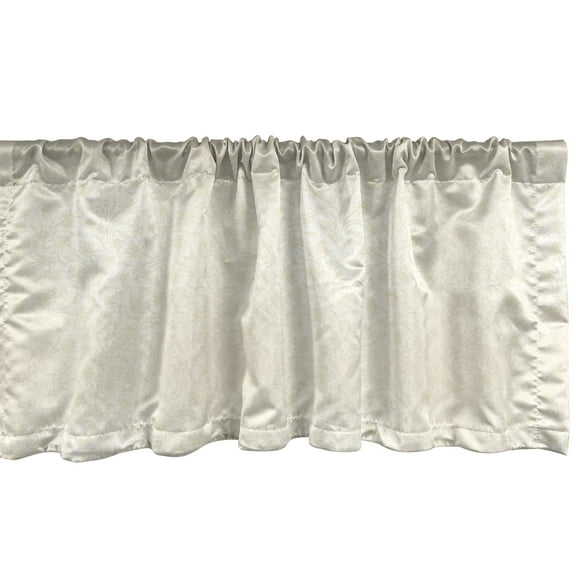 Ambesonne Ivory Window Valance, Baroque Blooms, 54" X 18", Cream