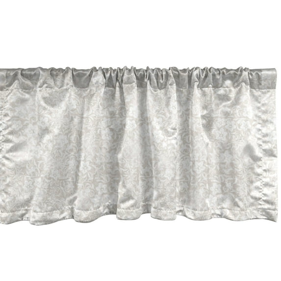 Ambesonne Ivory Window Valance, Spring Blossoms Field, 54" X 12", White Beige