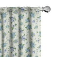 thumbnail image 1 of Ambesonne Ivory and Blue Window Curtains, Pansies Bluebell, Each 28" W x 63" L, Blue Ivory and Lavender, 1 of 5
