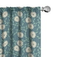 thumbnail image 1 of Ambesonne Ivory and Blue Curtains, Chamomile Blossoms, Pair of 28"x63", Turquoise Teal and Ivory, 1 of 5