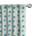 thumbnail image 1 of Ambesonne Ivory and Blue Curtains, Nostalgic Flower, Pair of 28"x63", Blue Turquoise and Ivory, 1 of 5