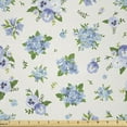 thumbnail image 1 of Ambesonne Ivory and Blue Fabric by the Yard Microfiber, Pansies Bluebell, 3 Yards, Blue Ivory and Lavender, 1 of 2