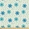 thumbnail image 1 of Ambesonne Ivory and Blue Fabric by the Yard Upholstery, Nostalgic Flower, 1 Yard, Blue Turquoise and Ivory, 1 of 1