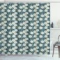 thumbnail image 1 of Ambesonne Ivory and Blue Shower Curtain, Garden Art Bouquet, 69"Wx84"L, Slate Blue Dark Blue, 1 of 3