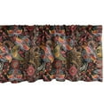 thumbnail image 1 of Ambesonne Jacobean Valance Pack of 2, Jumble Warm Tone Floral, 42"X12", Dark Brown Multicolor, 1 of 3
