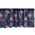 thumbnail image 1 of Ambesonne Jacobean Window Valance, Exotic Floral Flamingos, 54" X 12", Indigo Pink, 1 of 3