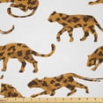 thumbnail image 1 of Ambesonne Jaguar Fabric by the Yard Microfiber, Exotic Animal Design, 3 Yards, Pale Brown and Brown, 1 of 4