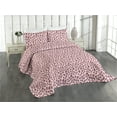thumbnail image 1 of Ambesonne Jaguar Skin Pattern Quilted Coverlet 3 Pcs, Wild Animal Art, Queen Size, Dried Rose Pale Pink, 1 of 4