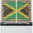 thumbnail image 1 of Ambesonne Jamaican Kitchen Curtains, Flag on the Wall Chalk, 55"x39", Multicolor, 1 of 3