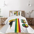 thumbnail image 1 of Ambesonne Jamaican Quilted Bedspread Set 2 Pcs, Minimalist Rastaman, Twin Size, Multicolor, 1 of 5