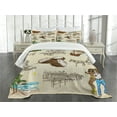 thumbnail image 1 of Ambesonne Jamaican Quilted Bedspread Set 3 Pcs, Vintage Dancing Couple, King Size, Multicolor, 1 of 5