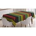 thumbnail image 1 of Ambesonne Jamaican Tablecloth Rectangular Table Cover, Knitted Rasta Lines, 60"x84", Multicolor, 1 of 4