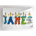 thumbnail image 1 of Ambesonne James Pillow Sham, Birthday Candle Pattern, 26" X 20", Multicolor, 1 of 2