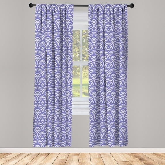 Ambesonne Japanese Art Curtains, Fish Vintage Oriental, Pair of 28"x95", Pale Blue