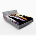 thumbnail image 1 of Ambesonne Japanese Art Fitted Sheet, Folk Women Night Sky, Full Size, Lilac Orange Charcoal Grey, 1 of 2