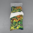 thumbnail image 1 of Ambesonne Japanese Bedding Set 3 Pcs, Garden with Old Bridge, Twin, Green Orange, 1 of 3