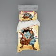 thumbnail image 1 of Ambesonne Japanese Bedding Set 3 Pcs, Samurai and Tiger, Twin, Multicolor, 1 of 3