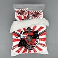 thumbnail image 1 of Ambesonne Japanese Bedding Set 4 Pcs, Ai o Samurai Fight, Queen, Orange Black White, 1 of 2