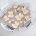 thumbnail image 1 of Ambesonne Japanese Boho Fitted Round Tablecloth, Springtime Art Sakura, 45"- 56" Diameter, Pale Purpleblue Blush, 1 of 5
