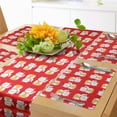 thumbnail image 1 of Ambesonne Japanese Cat Table Runner & Placemats, Luck Fortune Cat, Placemat 4 pcs + Runner 16"x90", Vermilion White Mustard, 1 of 2