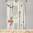 thumbnail image 1 of Ambesonne Japanese Curtains, Coral Hues Cherry Blossoms, Pair of 28"x63", Dark Turquoise, 1 of 2