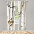 thumbnail image 1 of Ambesonne Japanese Curtains, Coral Hues Cherry Blossoms, Pair of 28"x95", Dark Yellow, 1 of 2