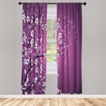 thumbnail image 1 of Ambesonne Japanese Curtains, Sakura Bloom Spring Season, Pair of 28"x63", Dark Fuchsia, 1 of 2