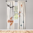 thumbnail image 1 of Ambesonne Japanese Curtains, Sakura Tree Romantic Art, Pair of 28"x63", Dark Peach, 1 of 2