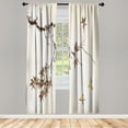 thumbnail image 1 of Ambesonne Japanese Curtains, Sakura Tree Romantic Art, Pair of 28"x84", Cocoa Beige, 1 of 2