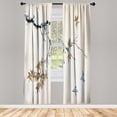 thumbnail image 1 of Ambesonne Japanese Curtains, Sakura Tree Romantic Art, Pair of 28"x84", Pale Blue, 1 of 2