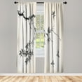 thumbnail image 1 of Ambesonne Japanese Curtains, Sakura Tree Romantic Art, Pair of 28"x84", Taupe Grey, 1 of 2