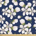 thumbnail image 1 of Ambesonne Japanese Fabric by the Yard Upholstery, Cherry Blossoms Floral Art, 5 Yards, Dark Violet and Soft Pink, 1 of 1