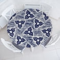 thumbnail image 1 of Ambesonne Japanese Fitted Round Tablecloth, Flower-Like Whimsical Art, 45"- 56" Diameter, Dark Violet Blue White, 1 of 5