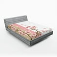 thumbnail image 1 of Ambesonne Japanese Fitted Sheet 2 Pcs Set, Romantic Sakura Blooms, Queen, Sand Brown Pale Pink, 1 of 3