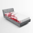 thumbnail image 1 of Ambesonne Japanese Fitted Sheet, Cherry Blossoms Misty, Twin XL Size, Hot Pink White, 1 of 3