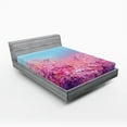 thumbnail image 1 of Ambesonne Japanese Fitted Sheet, Cherry Spring Theme, Full Size, Purple Pale Blue, 1 of 2